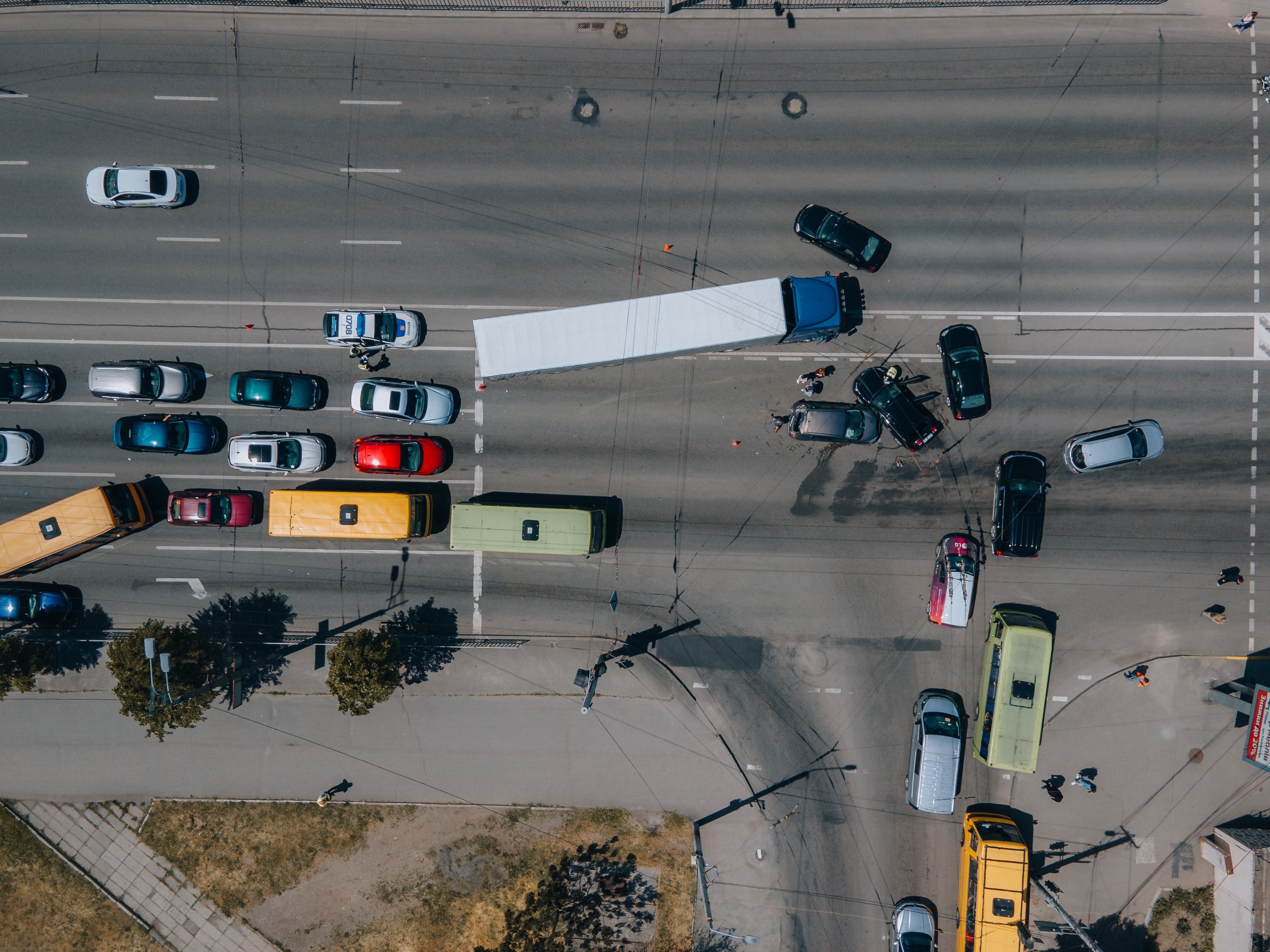 Birds Eye Road Collision